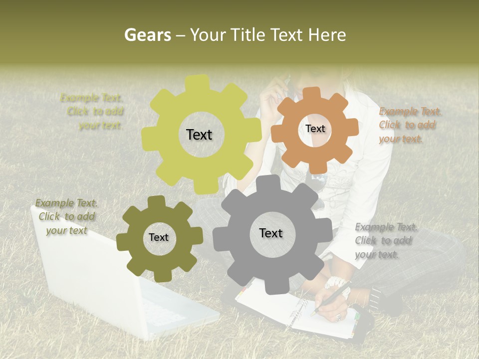 Laptop Businesswoman Success PowerPoint Template