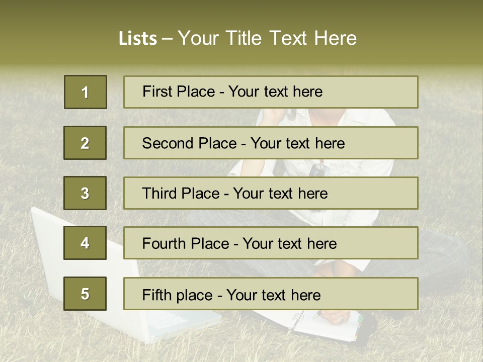 Laptop Businesswoman Success PowerPoint Template