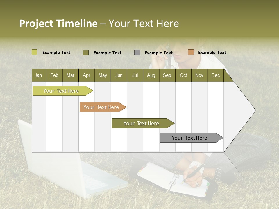 Laptop Businesswoman Success PowerPoint Template