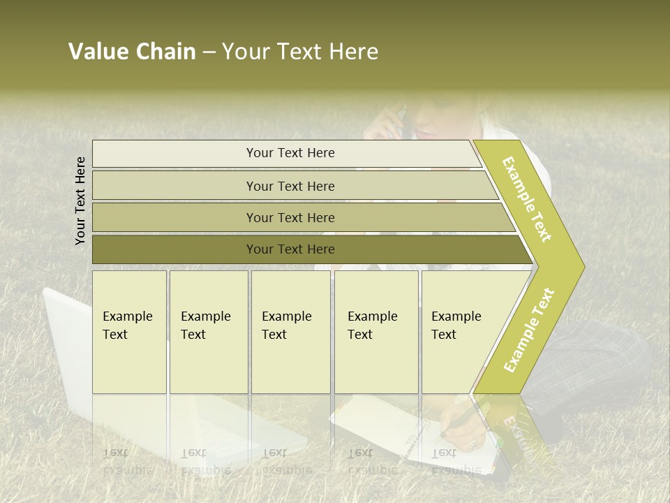 Laptop Businesswoman Success PowerPoint Template