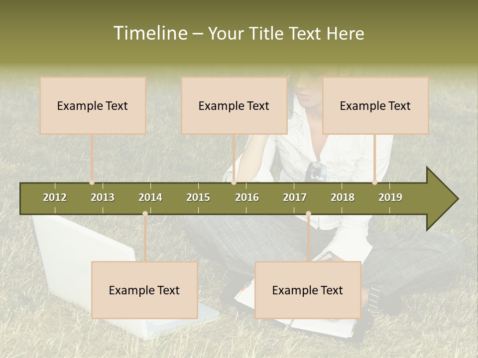 Laptop Businesswoman Success PowerPoint Template