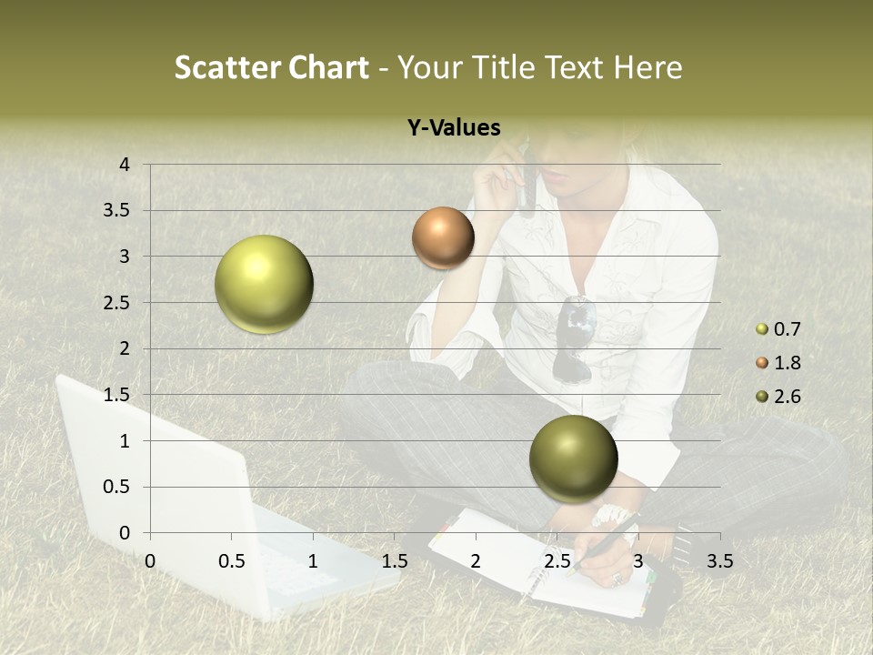 Laptop Businesswoman Success PowerPoint Template