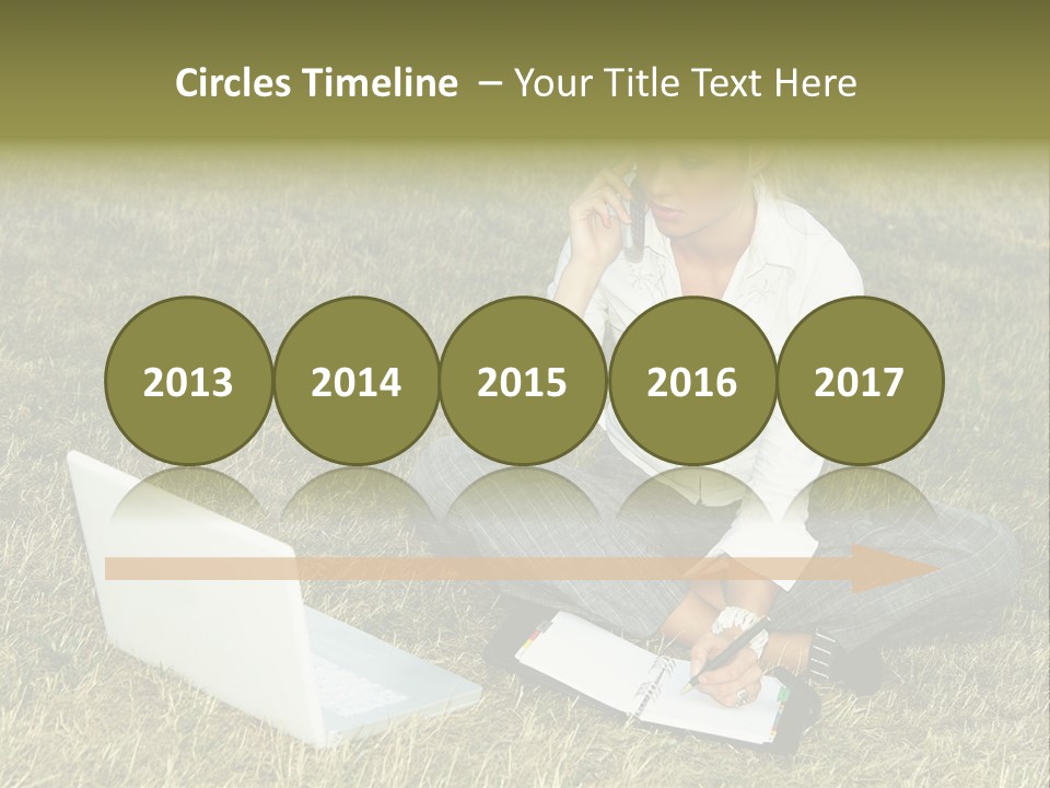 Laptop Businesswoman Success PowerPoint Template