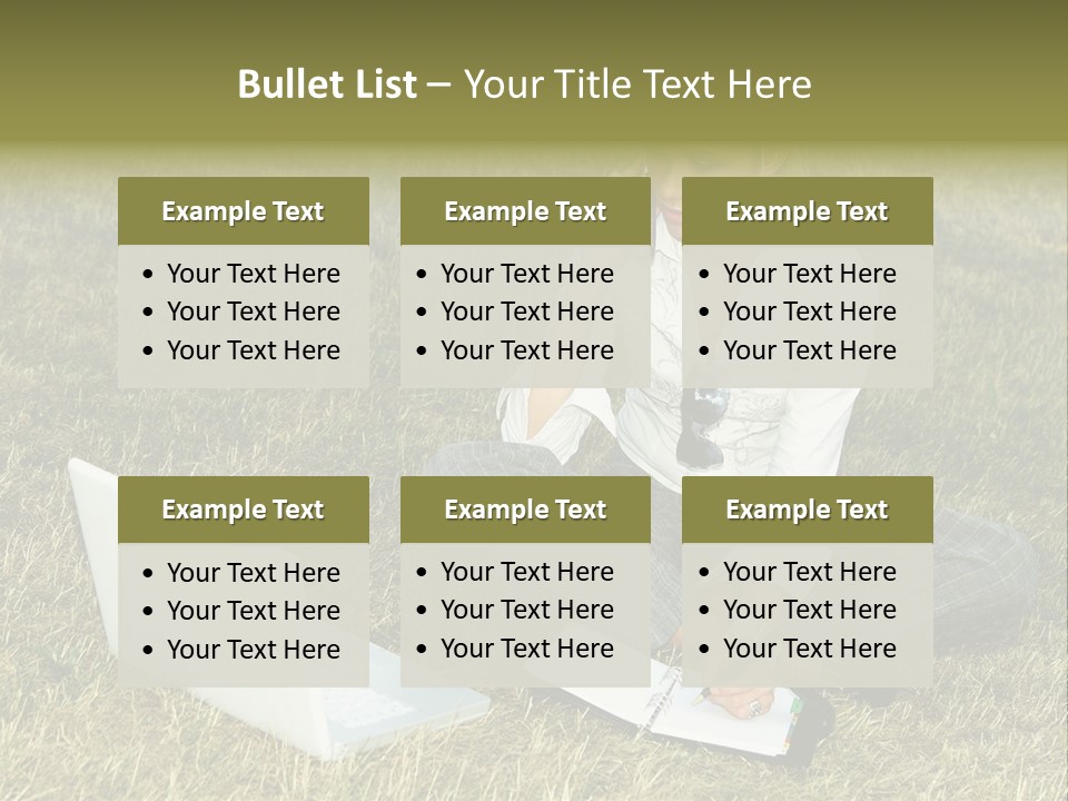 Laptop Businesswoman Success PowerPoint Template