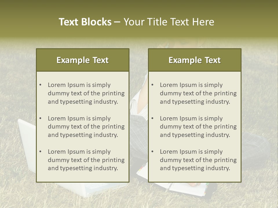 Laptop Businesswoman Success PowerPoint Template