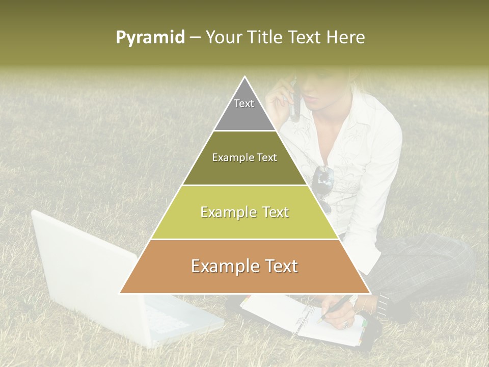 Laptop Businesswoman Success PowerPoint Template