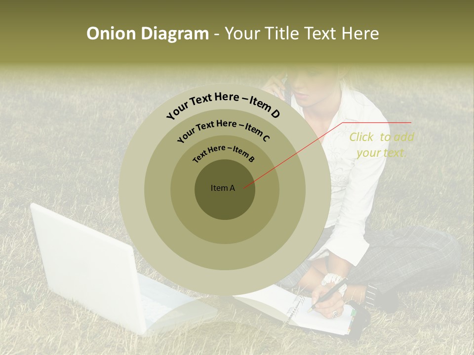 Laptop Businesswoman Success PowerPoint Template