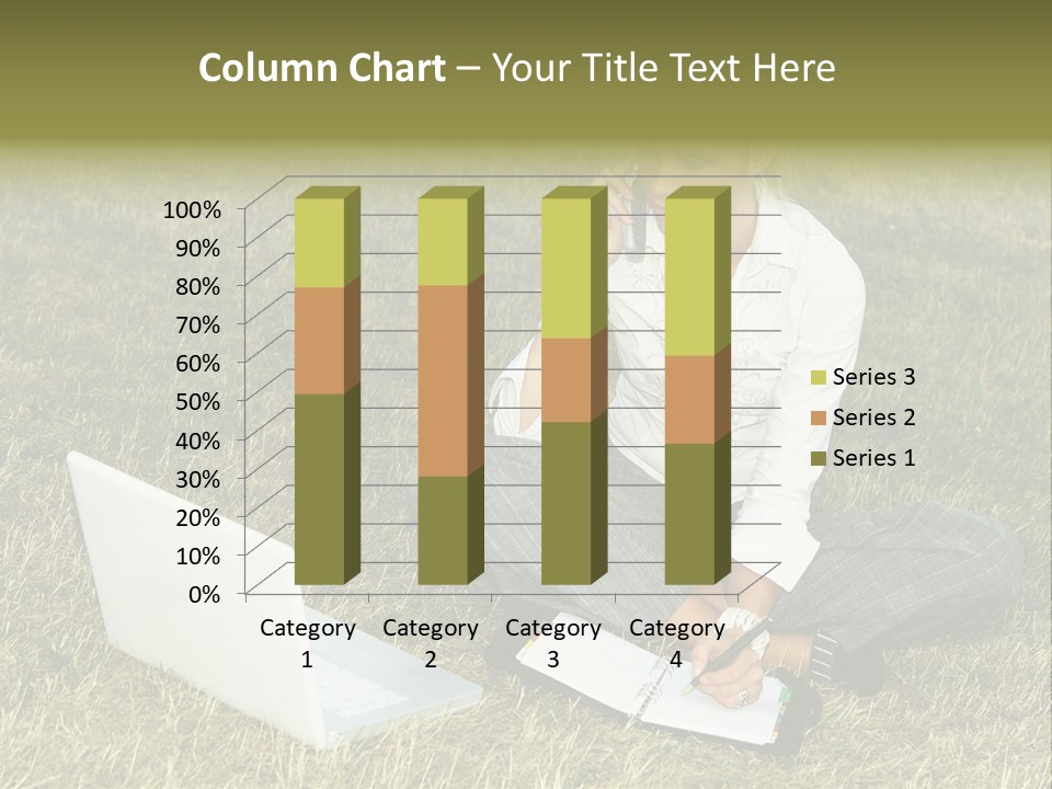 Laptop Businesswoman Success PowerPoint Template