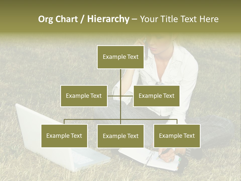 Laptop Businesswoman Success PowerPoint Template