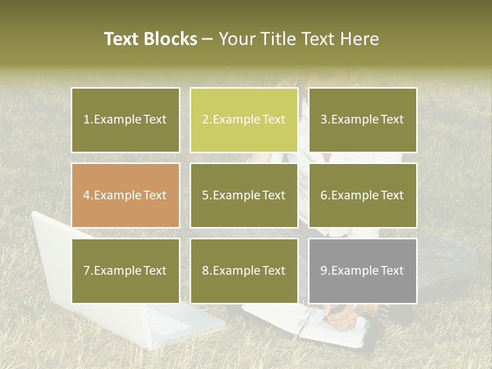 Laptop Businesswoman Success PowerPoint Template