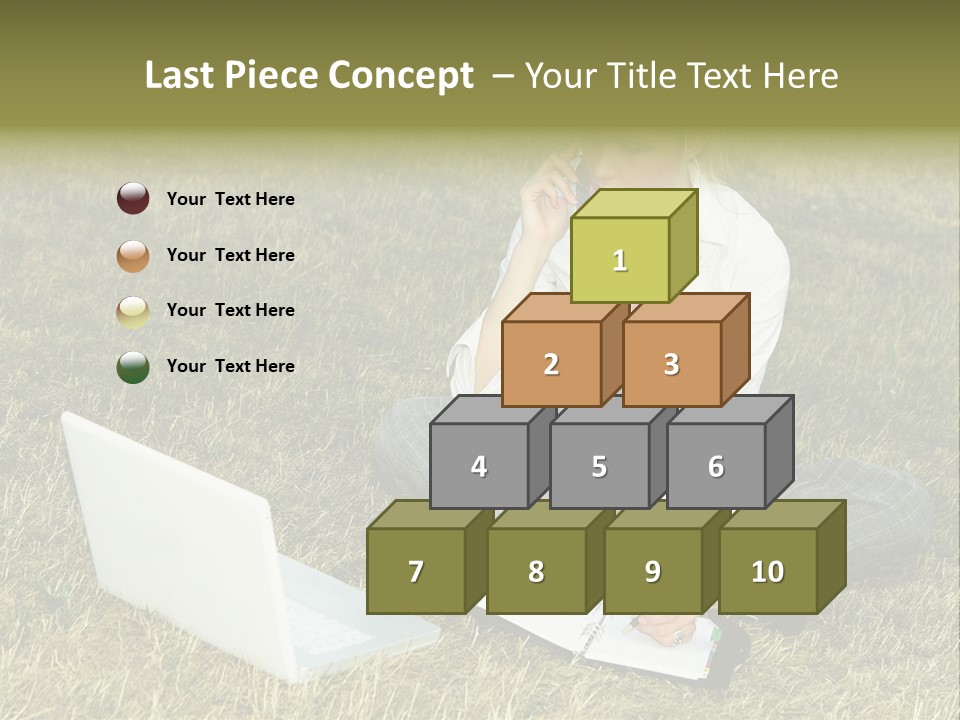 Laptop Businesswoman Success PowerPoint Template