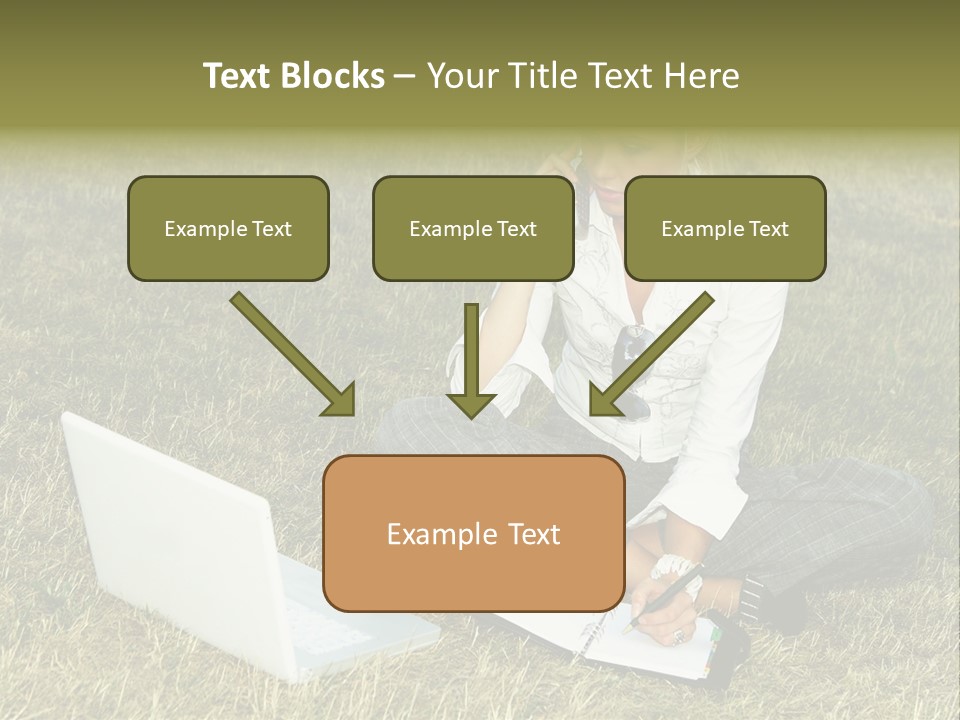 Laptop Businesswoman Success PowerPoint Template