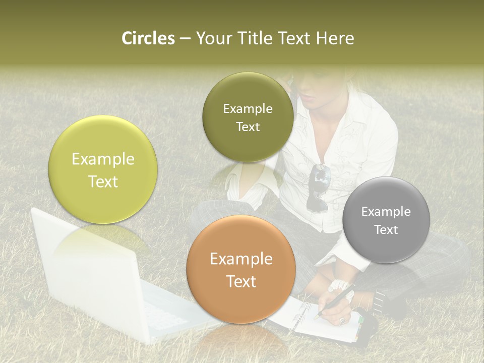 Laptop Businesswoman Success PowerPoint Template