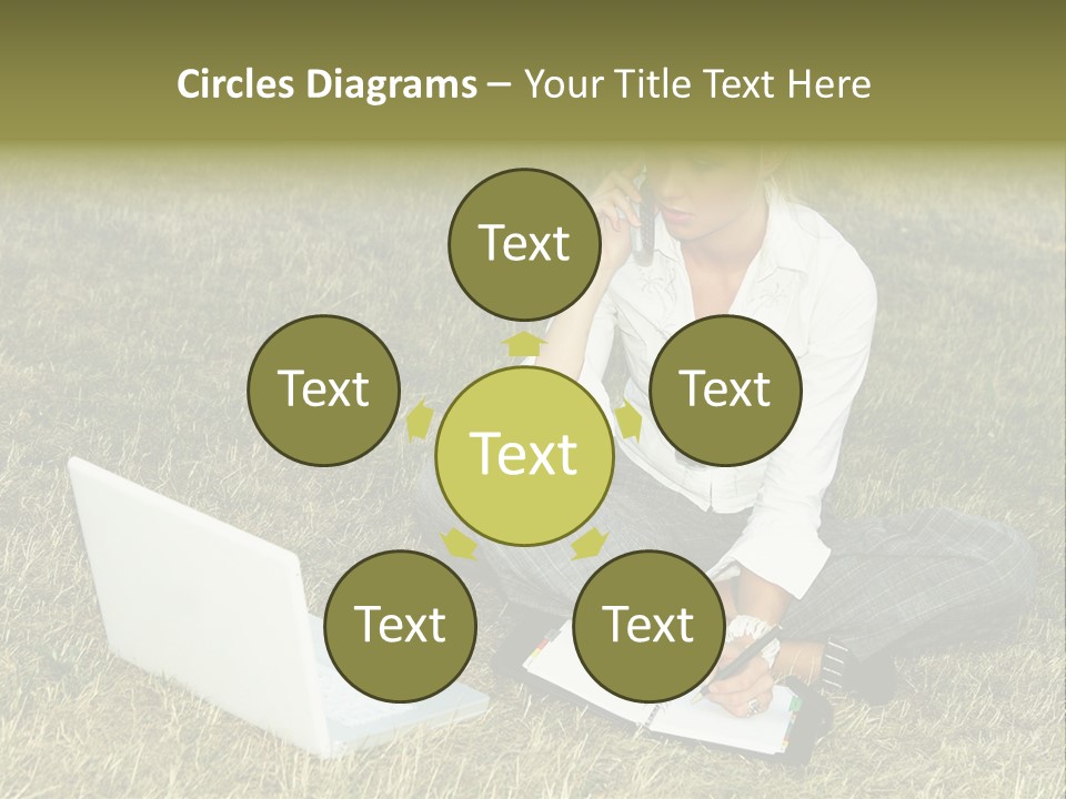 Laptop Businesswoman Success PowerPoint Template