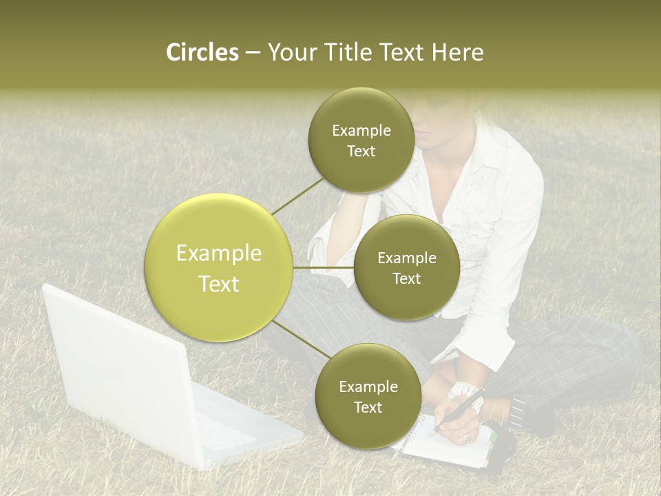 Laptop Businesswoman Success PowerPoint Template