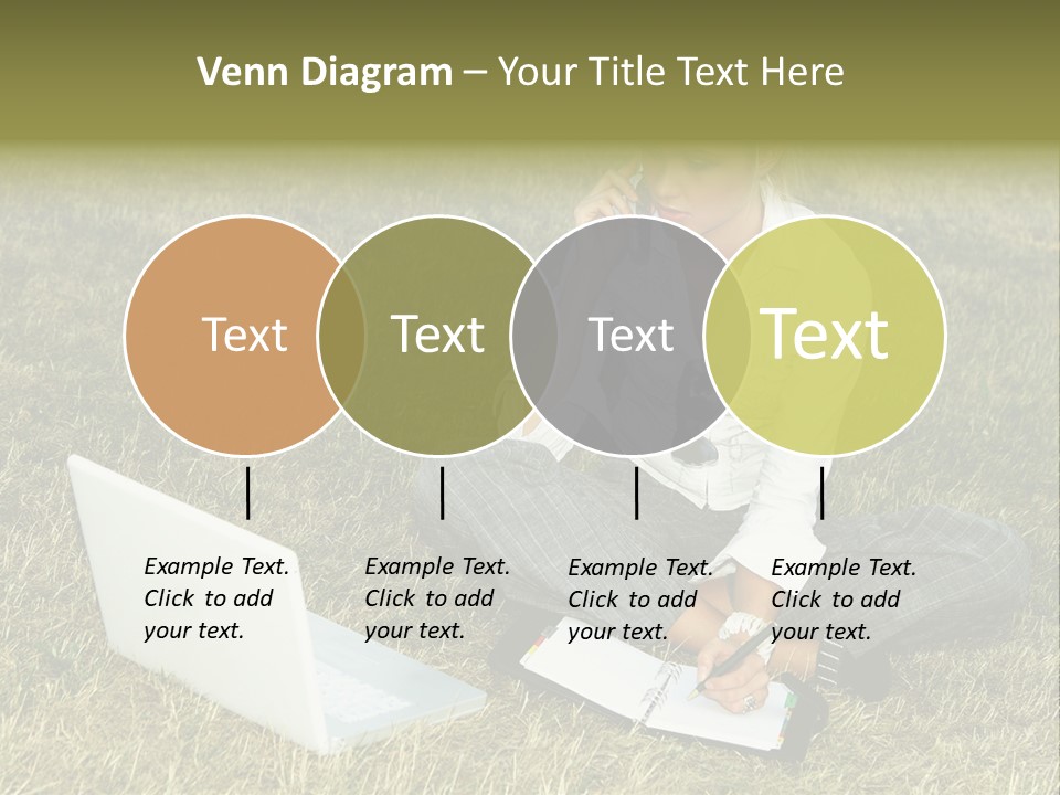 Laptop Businesswoman Success PowerPoint Template