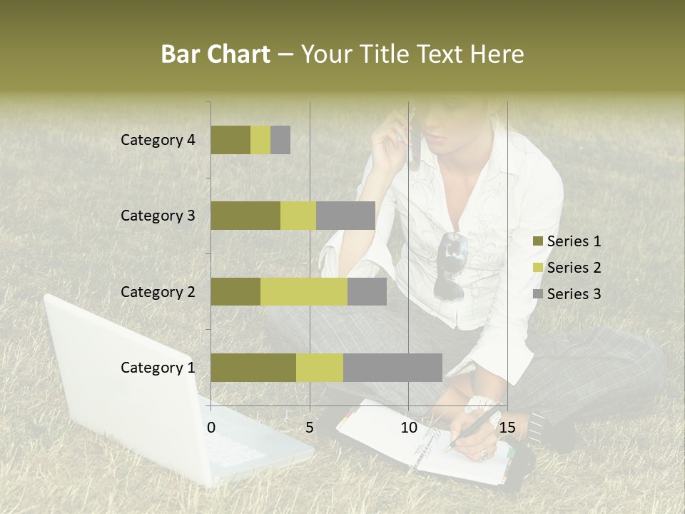 Laptop Businesswoman Success PowerPoint Template