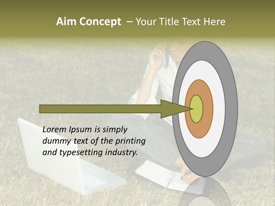 Laptop Businesswoman Success PowerPoint Template