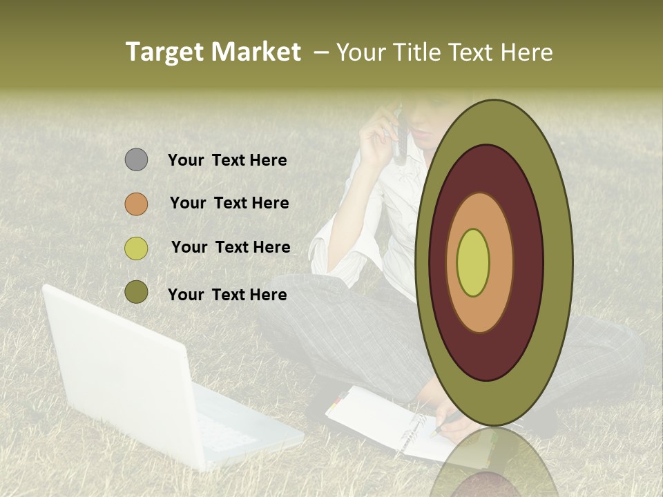 Laptop Businesswoman Success PowerPoint Template