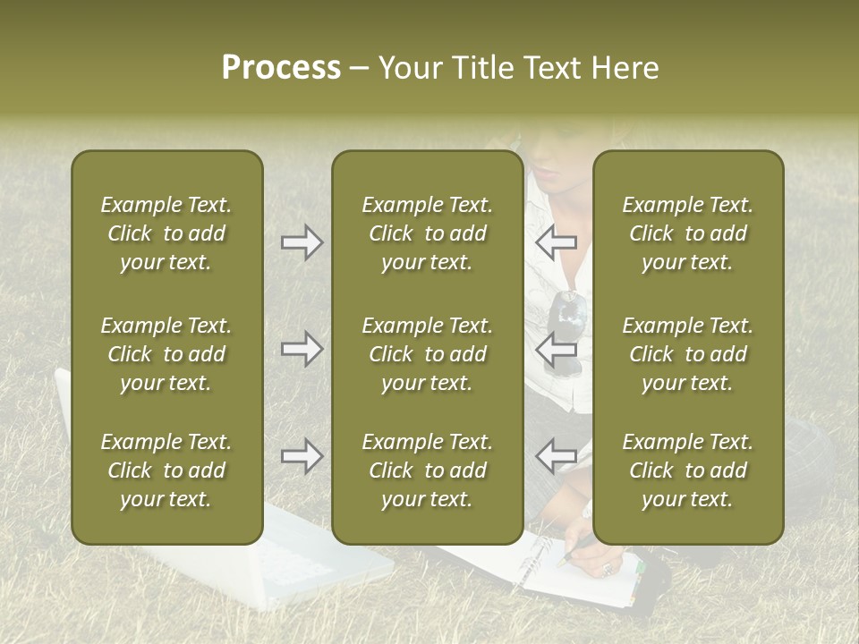 Laptop Businesswoman Success PowerPoint Template