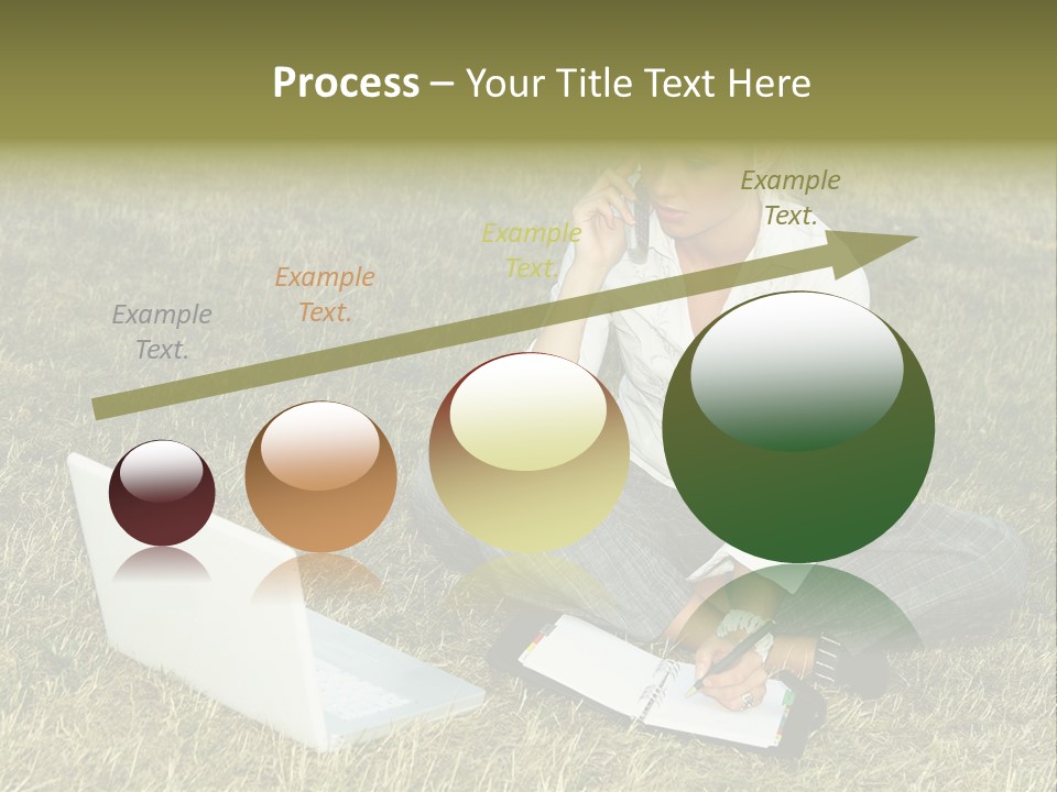 Laptop Businesswoman Success PowerPoint Template