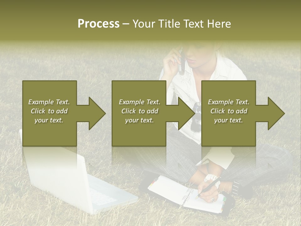 Laptop Businesswoman Success PowerPoint Template