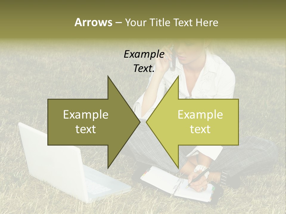 Laptop Businesswoman Success PowerPoint Template