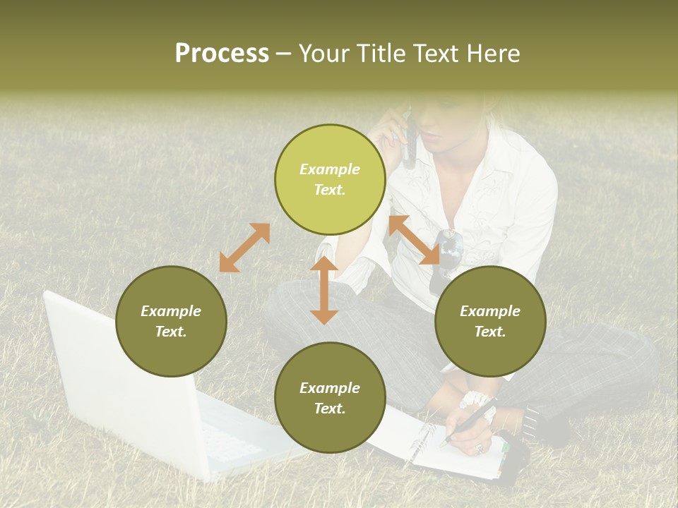 Laptop Businesswoman Success PowerPoint Template