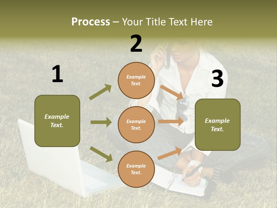 Laptop Businesswoman Success PowerPoint Template