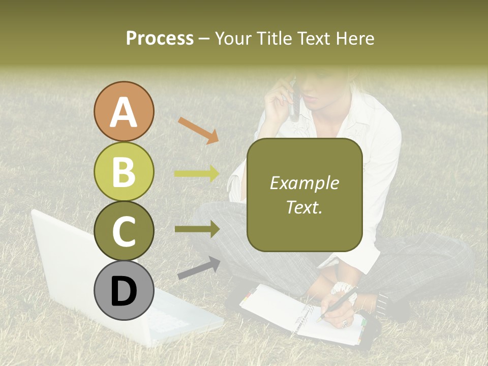 Laptop Businesswoman Success PowerPoint Template