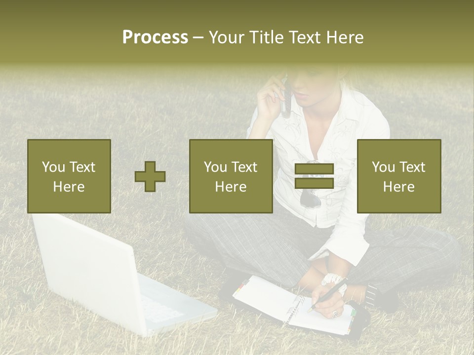 Laptop Businesswoman Success PowerPoint Template