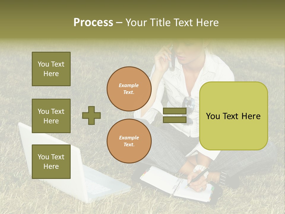 Laptop Businesswoman Success PowerPoint Template