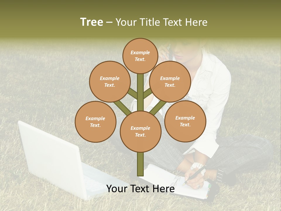 Laptop Businesswoman Success PowerPoint Template