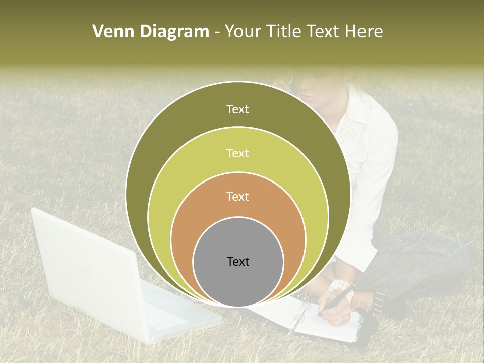 Laptop Businesswoman Success PowerPoint Template