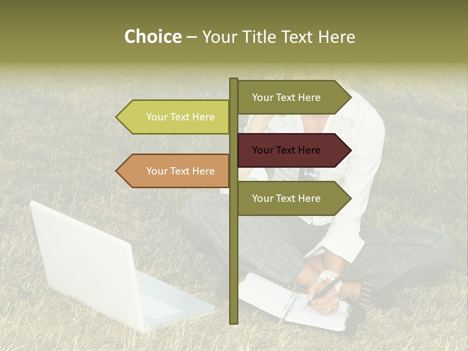 Laptop Businesswoman Success PowerPoint Template