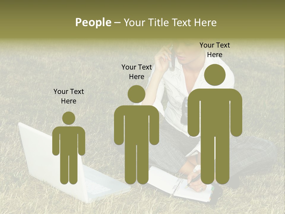 Laptop Businesswoman Success PowerPoint Template