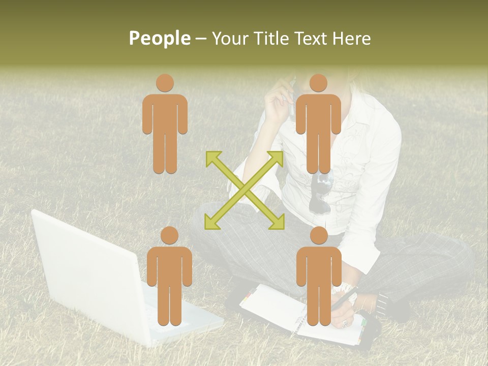 Laptop Businesswoman Success PowerPoint Template