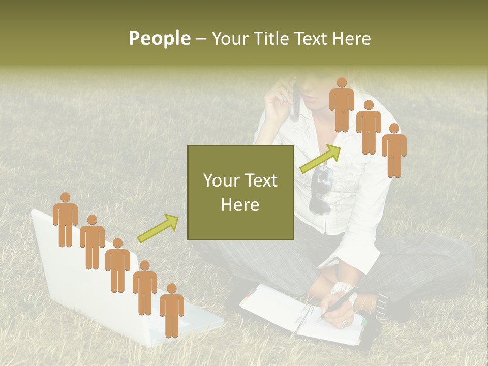 Laptop Businesswoman Success PowerPoint Template