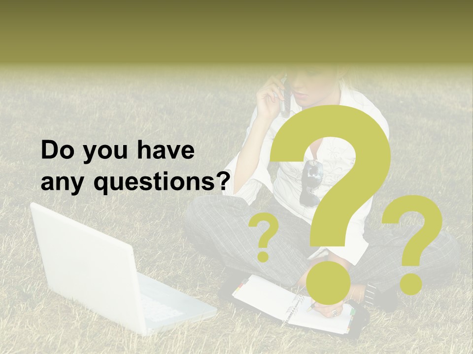 Laptop Businesswoman Success PowerPoint Template