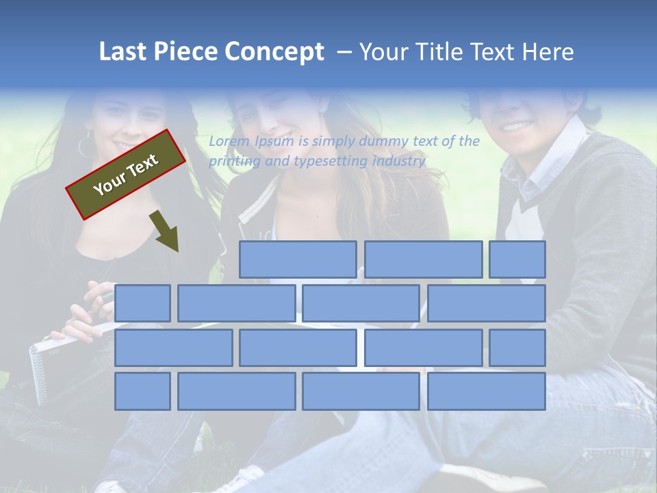 Smile Female Holding PowerPoint Template