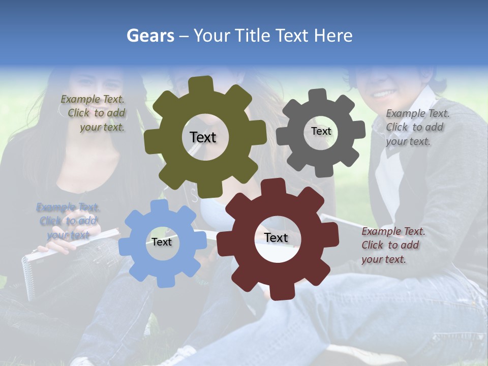 Smile Female Holding PowerPoint Template