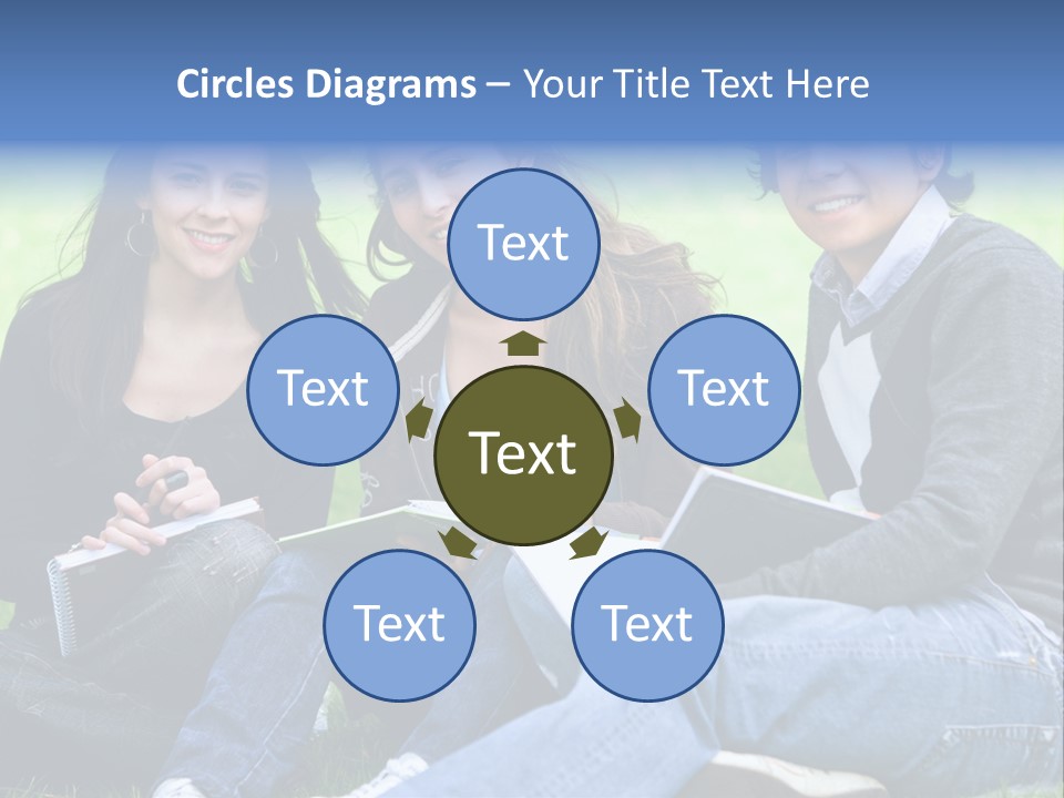 Smile Female Holding PowerPoint Template