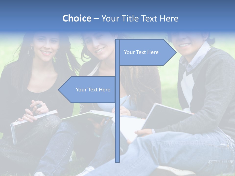 Smile Female Holding PowerPoint Template