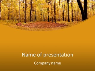 Foliage Golden Trees PowerPoint Template