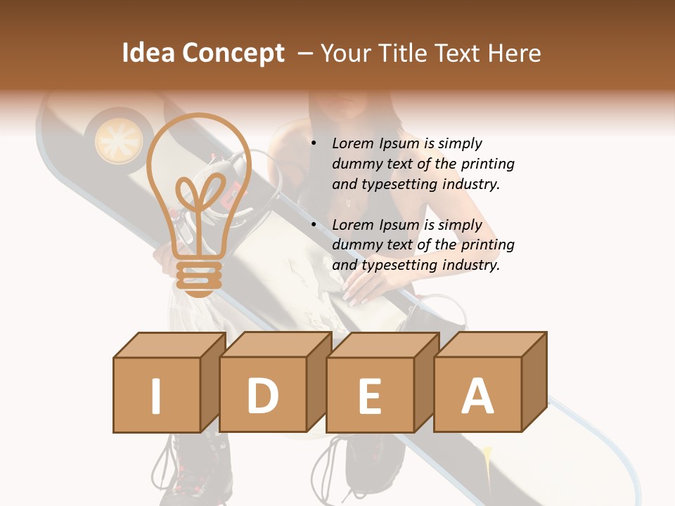 Snowboarder Powder Snowboarding PowerPoint Template