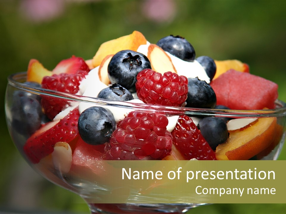 Summer Tropical Fruitsalad PowerPoint Template