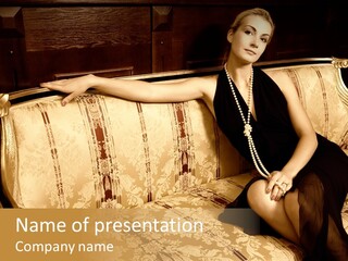 Vintage Pretty Pose PowerPoint Template