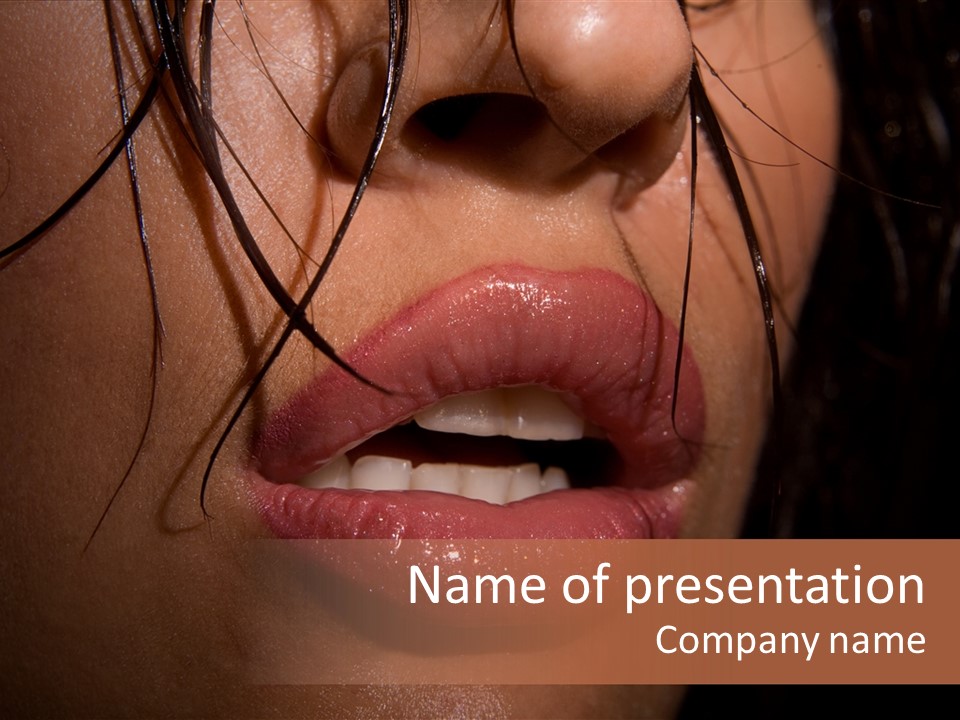 Woman Lips PowerPoint Template