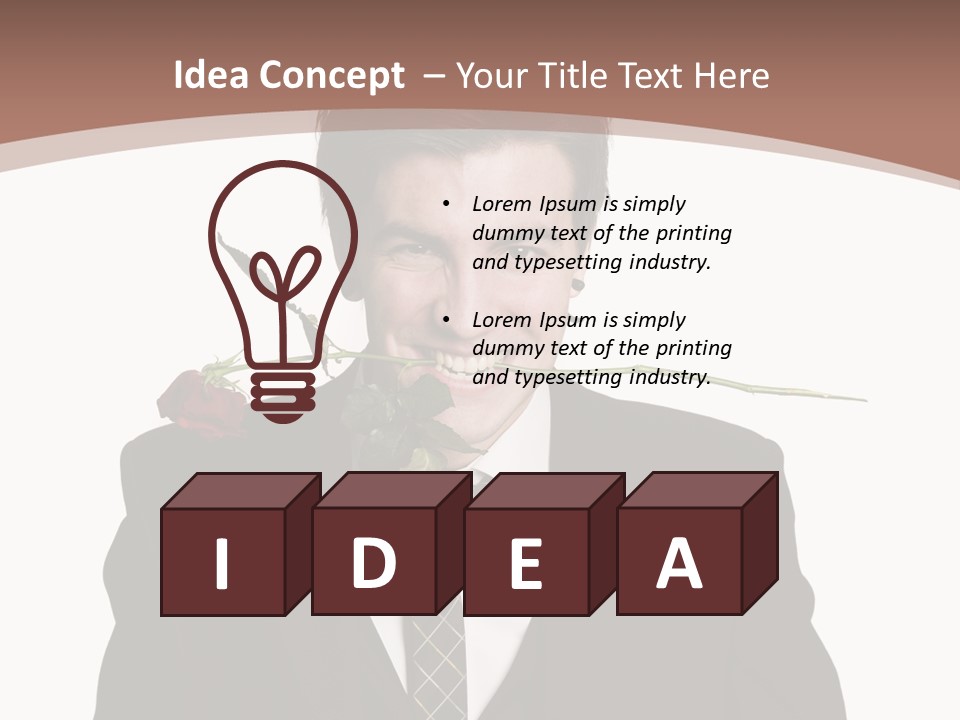 Man With A Rose PowerPoint Template