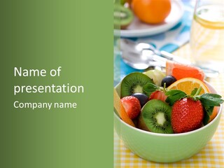 Strawberry Spoon Pomelo PowerPoint Template